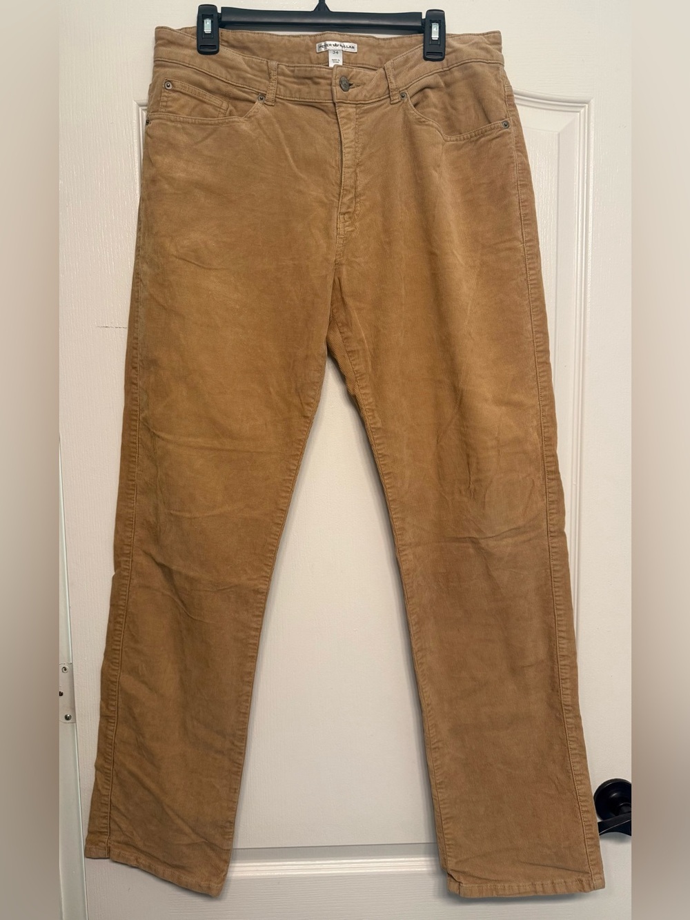 Peter Millar Mens 34x32 Tan Camel Corduroy Pants Stretch 5 Pocket Casual Classic